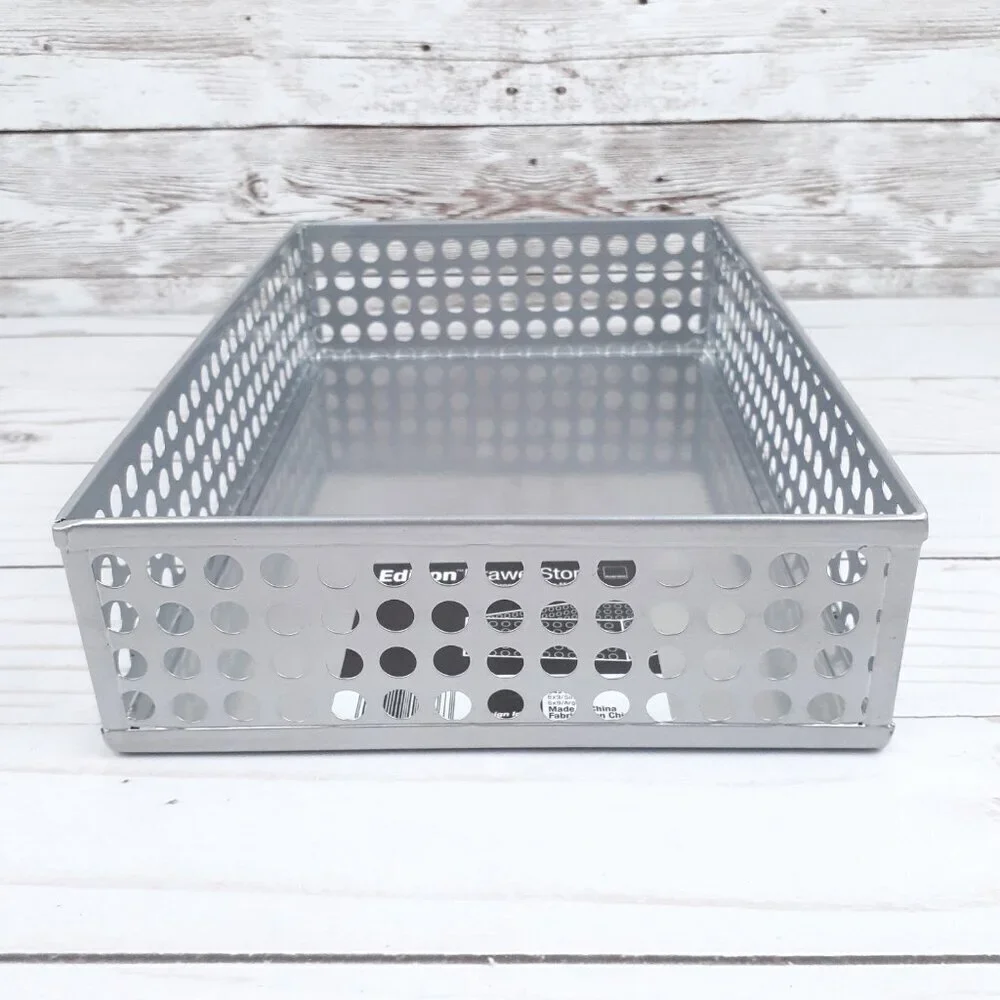 Edison Drawer Store Metal Organizer 6x9 in Silver